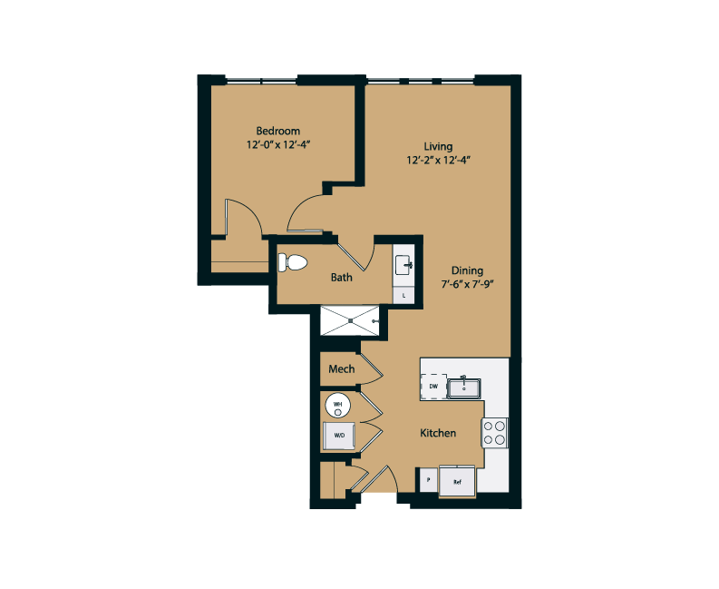 Floor plan layout diagram for 1A